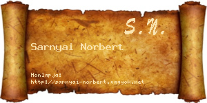 Sarnyai Norbert névjegykártya